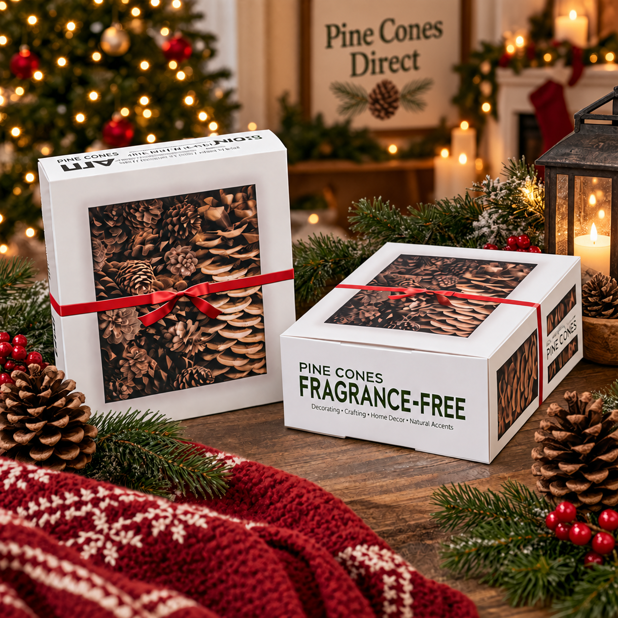 holiday pine cone decor